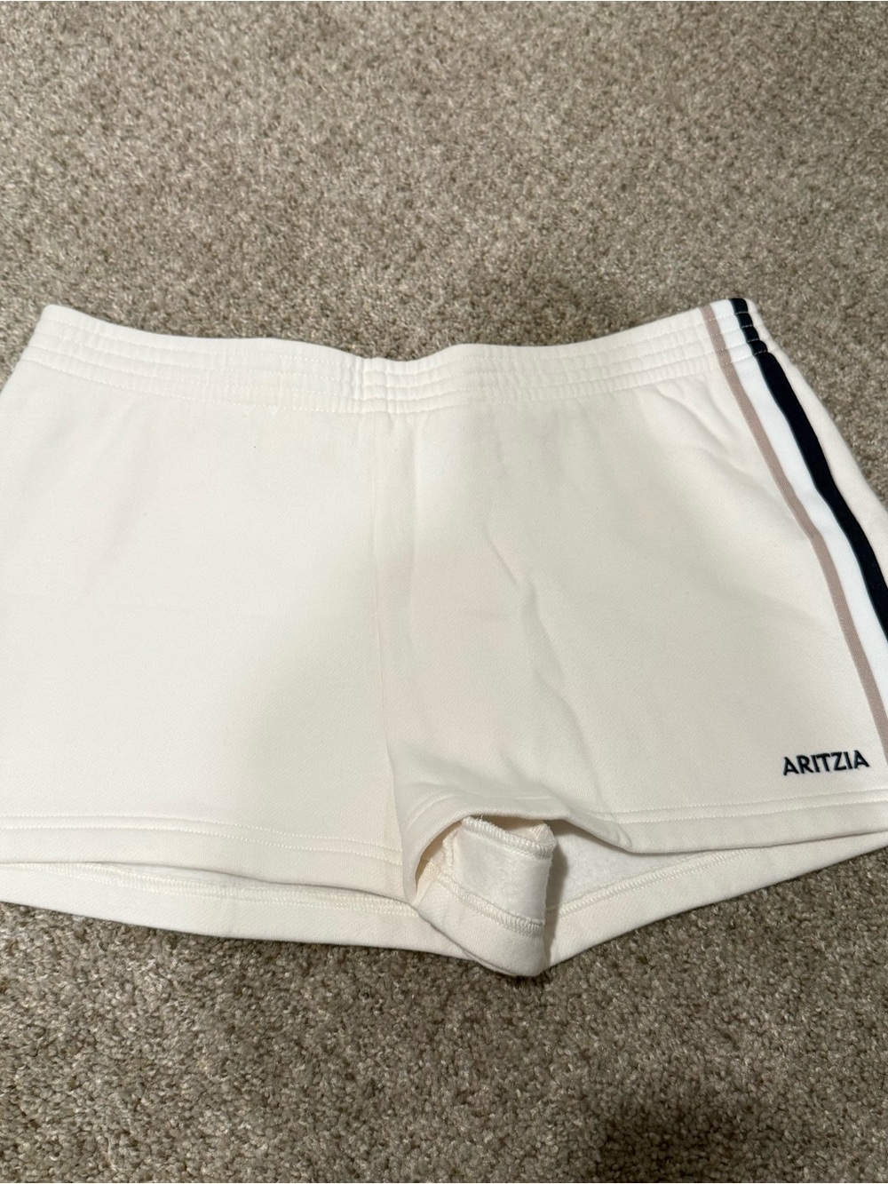 Aritzia Women's White Athletic Shorts with Side Stripe perfect fit